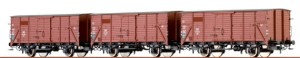 Zestaw 3-wagonów towarowych, skala H0, BRAWA 48205