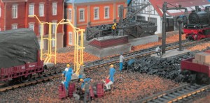 Stacja nawęglania, kran wodny, sprawdzian ładunków, skala H0, VOLLMER 45711