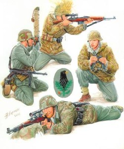 Figurki, Niemieccy snajperzy WWII, skala 1:35, Zvezda 3595