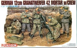 Sprzęt wojskowy + figurki, German 12cm Granatwerfer 32 Mortal with Crew, skala 1:35, Dragon 6090