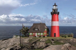 Latarnia morska Hörnum Sylt z budynkiem, skala H0, KIBRI 39166