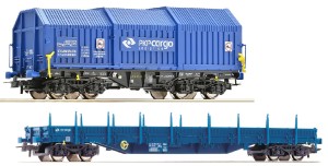 Zestaw 2-wagonów towarowych, PKP, skala H0, ROCO 67536-Set2