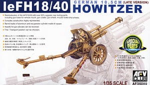 LeFH18/40 10.5cm German Howitzer, skala 1:35, AFV-CLUB 35089