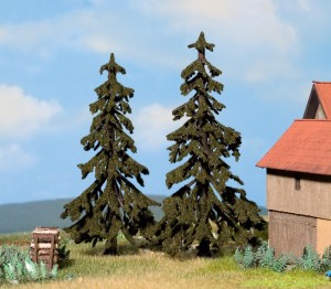 2 świerki, skala H0, NOCH 21921