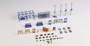 Wyposażenie dworca kolejowego, skala H0, KIBRI 38108