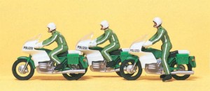 Policja ma motocyklach, skala H0, PREISER 10489