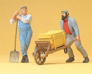 Robotnicy z taczką, skala G, PREISER 45020