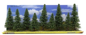 Jodła , 9  szt. , wysokość 80-120 mm, H0, TT, N, Z,  NOCH 25086