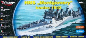 Okręt, British Destroyer HMS Montgomery, skala 1:400, Mirage Hobby 40607