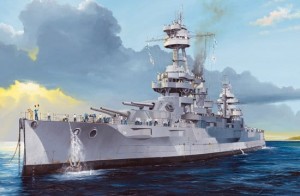 Okręt, USS New York BB-34, skala 1:350, TRUMPETER 05339
