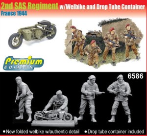 Pojazd wojskowy + figurki, 2nd SAS Regiment w/ Welbike and Drop Tube Container France 1944, skala 1:35, Dragon 6586
