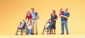 Rodzice z dziećmi, skala H0, PREISER 10494