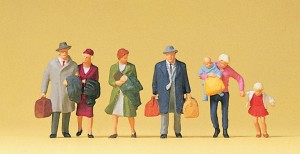 Podróżni idący , skala H0, PREISER 10511