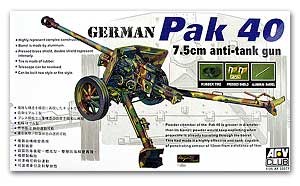 German 7.5cm Pak 40 L/46 Anti-Tank Gun, skala 1:35, AFV-CLUB 35071