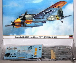 Samolot, Henschel HS129B-3 Anti Tank Cannon, skala 1:48, Hasegawa 09381