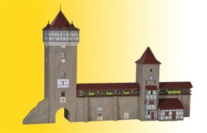 Mury starego miasta z wieżą, skala N, KIBRI 37362