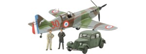 Samolot, zestaw Dewoitine D.520 "French Aces" - w/Staff Car, skala 1:48, TAMIYA 61109