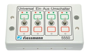 Przełącznik uniwersalny 4-wyjściowy, skala H0, VIESSMANN 5550