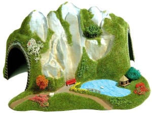 Tunel łukowy z jeziorem, skala H0, BUSCH 3011