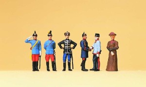 Cesarz Wilhelm II ze świta dworską, skala H0, PREISER 12185