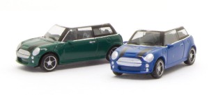 Zestaw 2-samochodów Mini Cooper, skala N, HERPA 065252-003