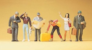 Podróżni na peronie , skala H0, PREISER 10379