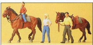 Amatorzy jazdy konnej, skala H0, PREISER 10500