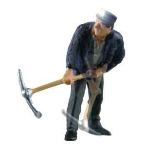 Ruchoma figurka, górnik z kilofem i lampą , skala H0, VIESSMANN 1527