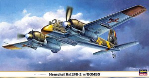 Samolot, Henschel HS129B-2 W/BOMBS, skala 1:48, Hasegawa 09360