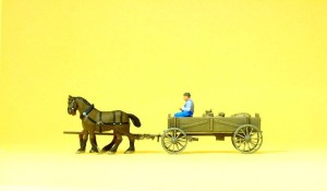 Wóz z 2-końmi, skala H0, PREISER 30411