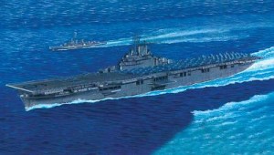 Okręt, USS Essex CV-9, skala 1:700, Trumpeter 05728