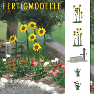 Zestaw słoneczników i róż, skala H0, BUSCH 1232